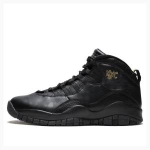 Black Nike Retro NYC NYC Basketball Shoes Men's Air Jordan 10 | JD-063QR