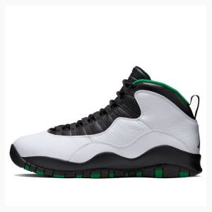 Green/Black/White Nike Retro Seattle Basketball Shoes Men's Air Jordan 10 | JD-250RT