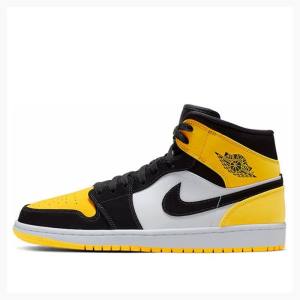 Yellow Nike Mid SE Basketball Shoes Men's Air Jordan 1 | JD-639QX