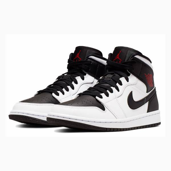 White/Black Nike Mid Basketball Shoes Women's Air Jordan 1 | JD-978NV
